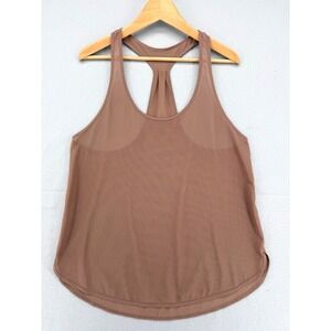 Lululemon 105 Singlet Mesh Tank Top Nude Brown Racerback Athletic Women Size 12